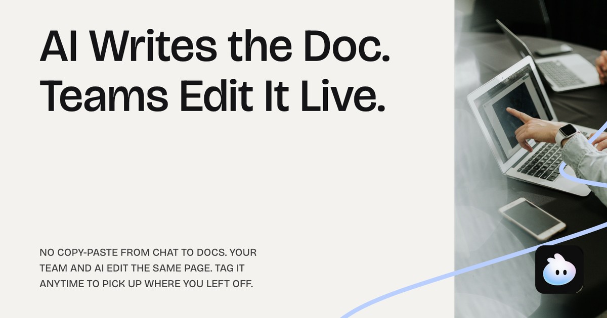 표지: AI Writes the Doc. Teams Edit It Live.